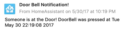 Home Assistant Doorbell Notification