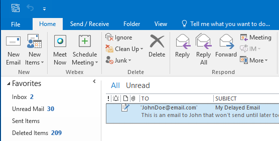 email stuck in outbox office 365