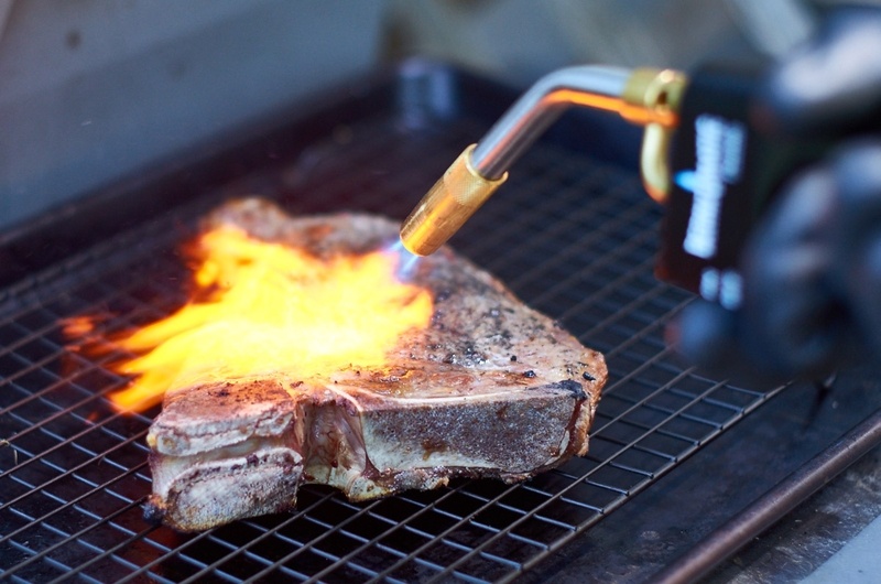 Torching a steak