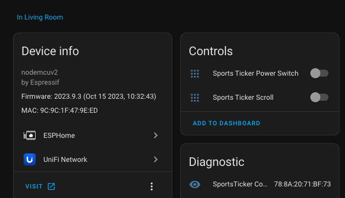 Building a Sports Ticker using ESPHome and Home Assistant